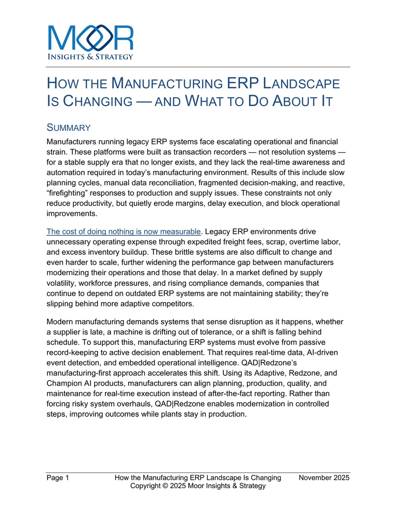 Changing Landscape of Manufacturing ERP Systems