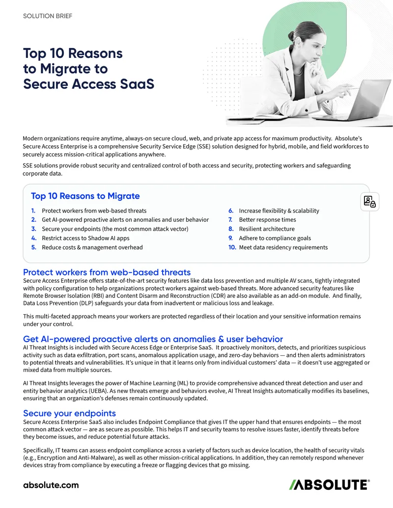 Top Reasons for Migrating to Secure Access SaaS