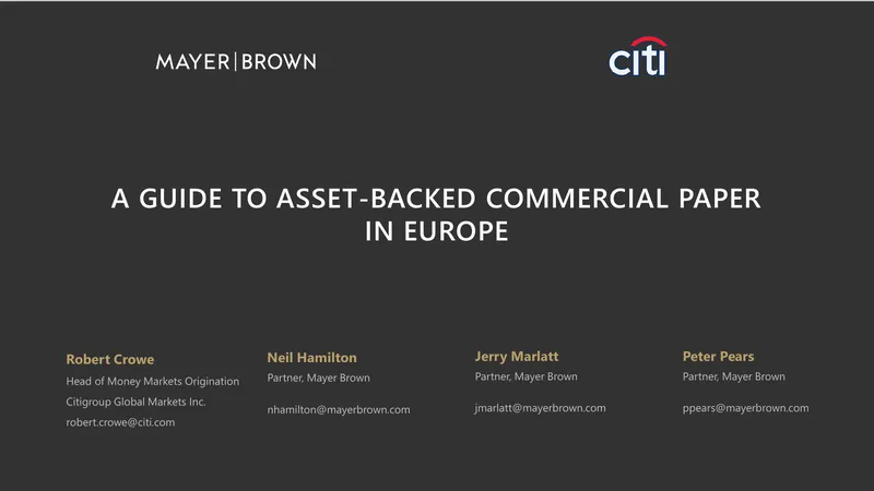Guide to Asset-Backed Commercial Paper in Europe