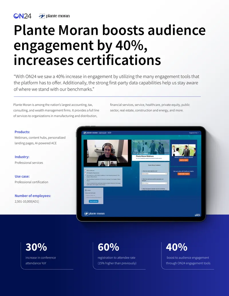 Plante Moran Webinar Engagement Enhancement Case Study