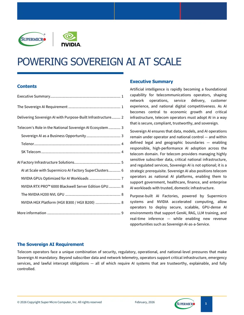 Sovereign AI Infrastructure for Telecommunications