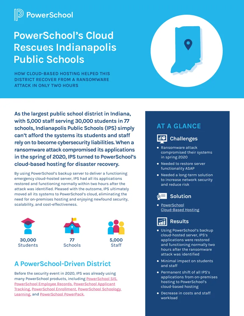 Cloud-Based Hosting Recovery for Indianapolis Public Schools