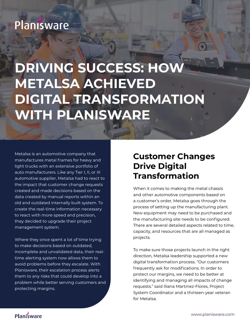 Metalsa Digital Transformation with Planisware