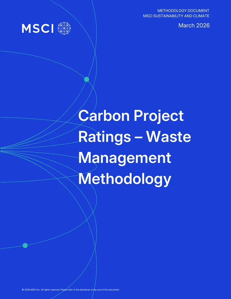 Carbon Project Ratings Waste Management Methodology