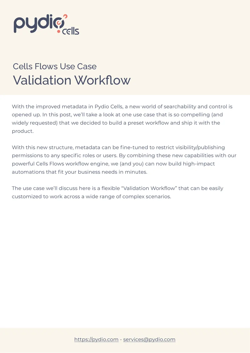 Pydio Cells Validation Workflow Implementation Guide