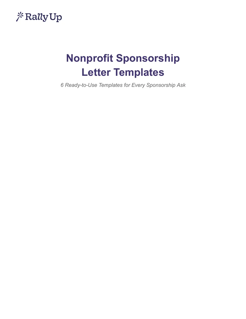 Nonprofit Sponsorship Letter Templates