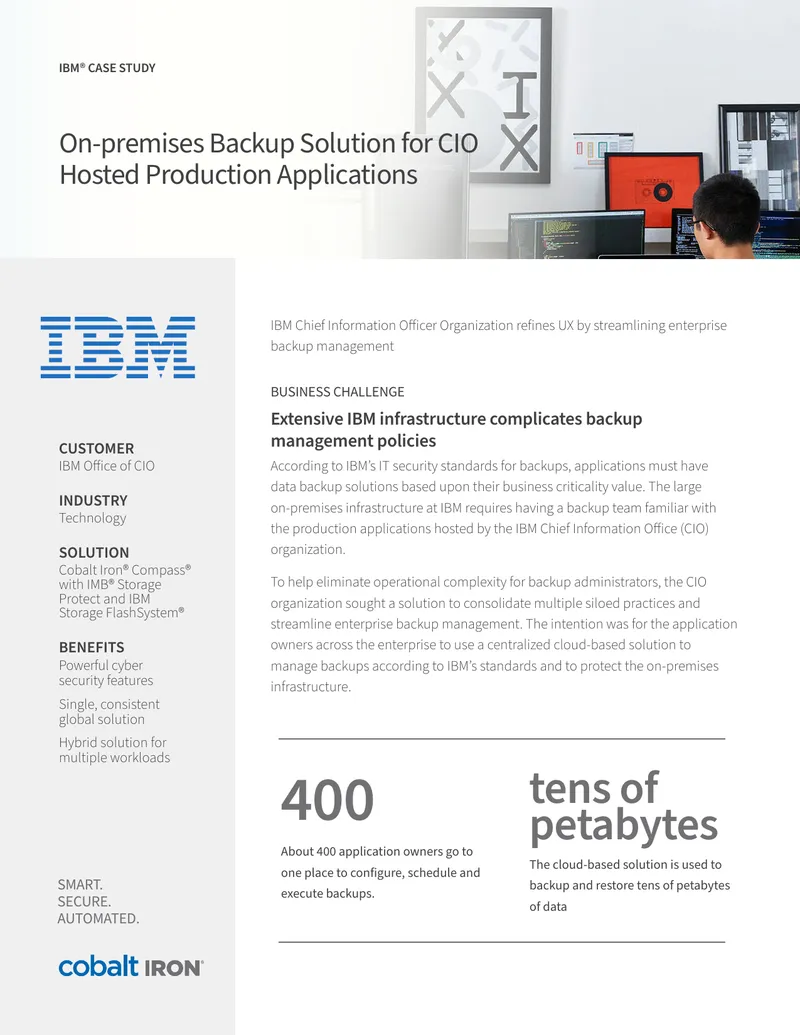 Centralized Backup Management Solution for IBM CIO