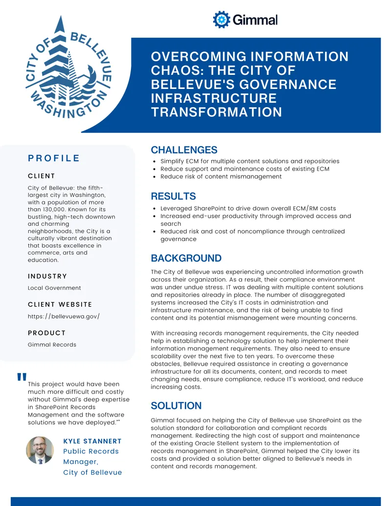Governance Infrastructure Transformation for City of Bellevue