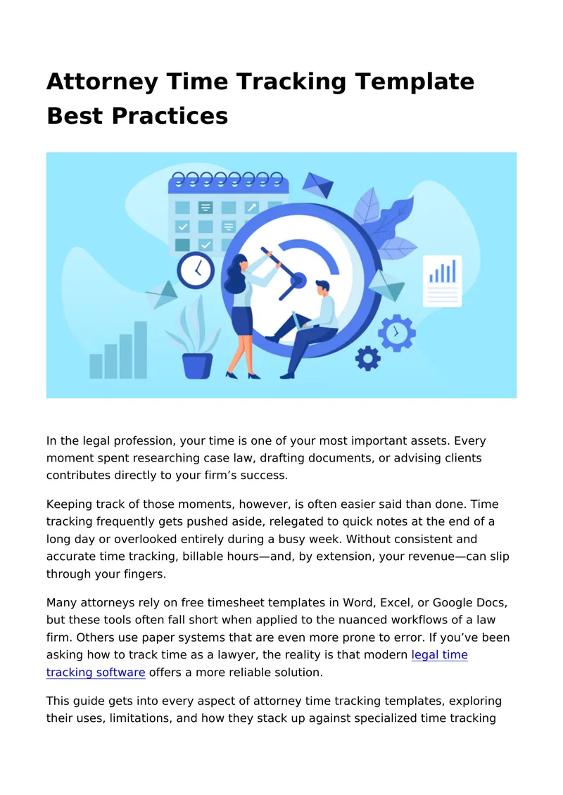 Attorney Time Tracking Template Best Practices