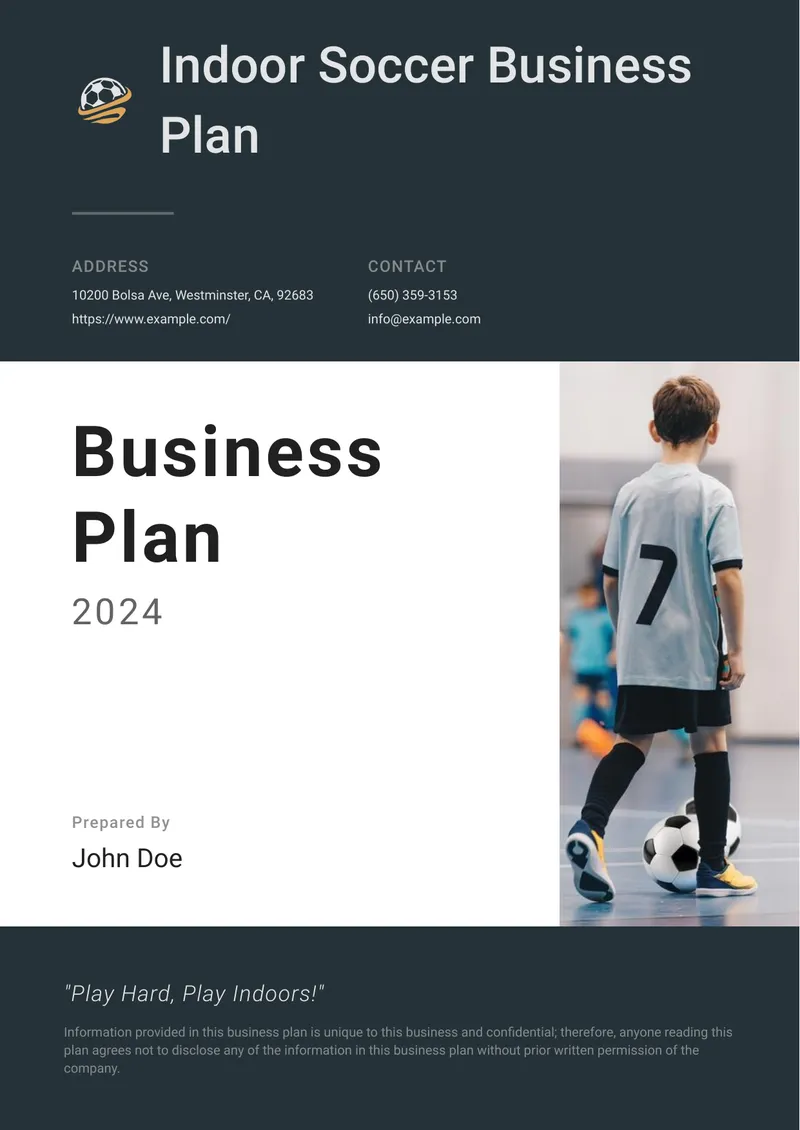 Indoor Soccer Business Plan Overview