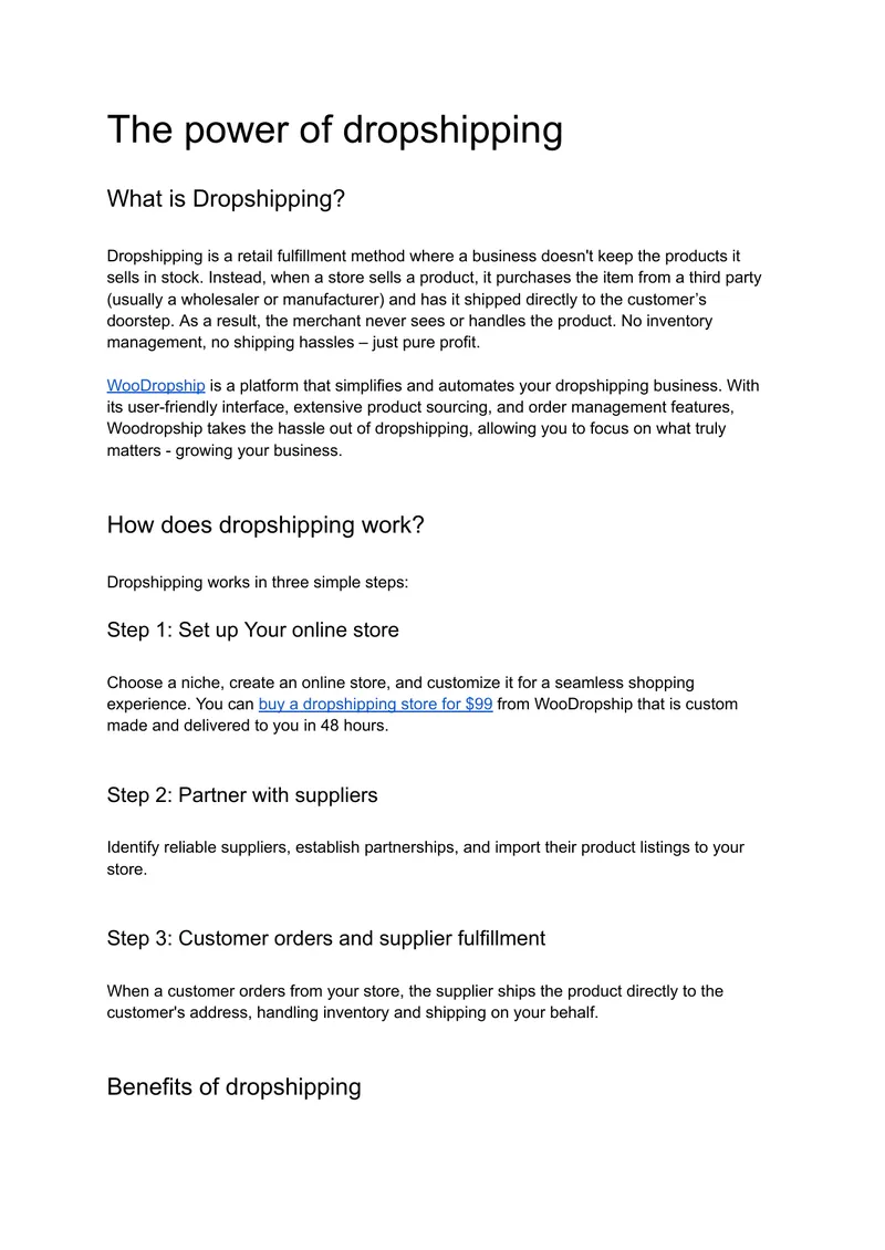 Dropshipping Business Model Overview