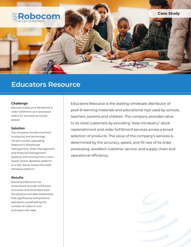 Educators Resource Case Study on Order Fulfillment Transformation