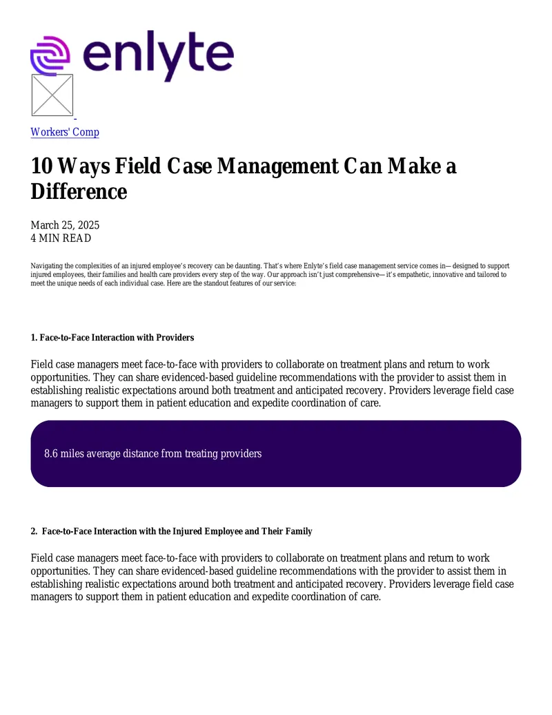 Field Case Management Features and Benefits