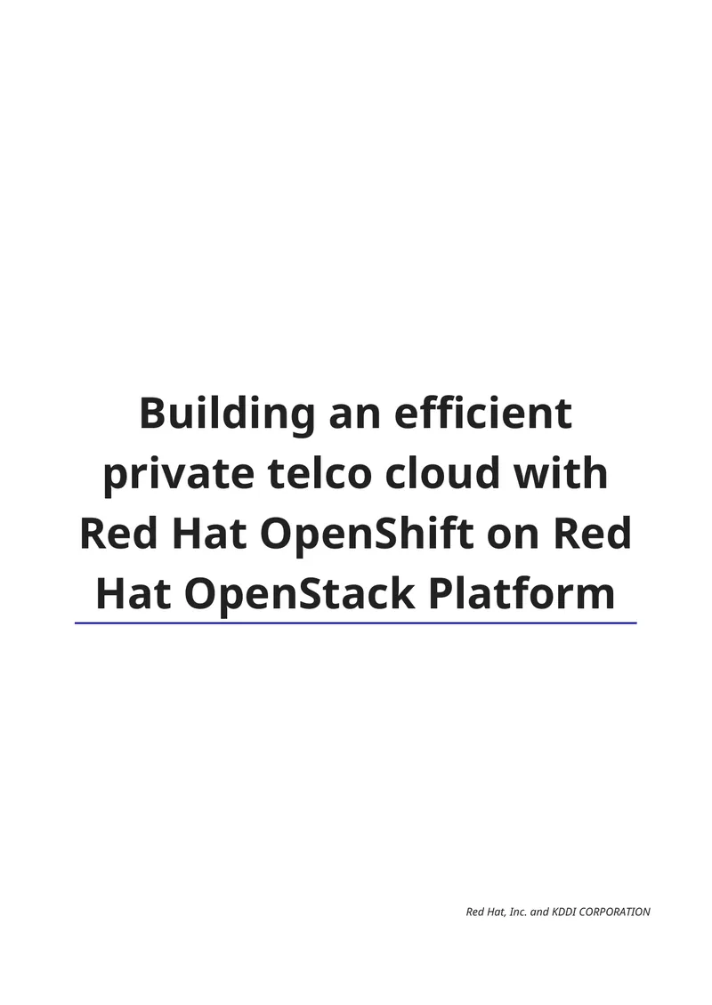 Building a Private Telco Cloud with Red Hat Solutions
