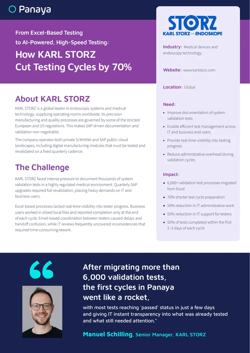 KARL STORZ Testing Process Optimization Case Study