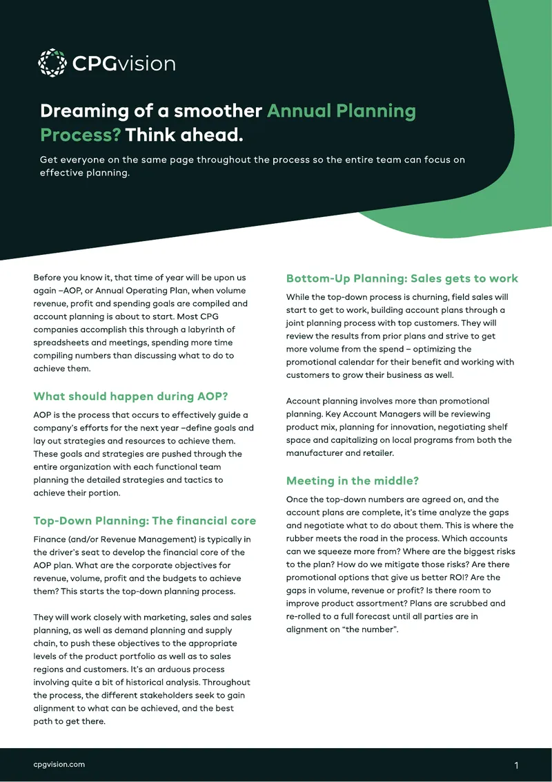 Annual Operating Plan Process Overview