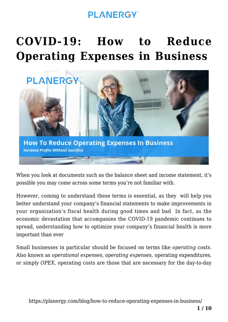 Strategies for Reducing Operating Expenses in Business
