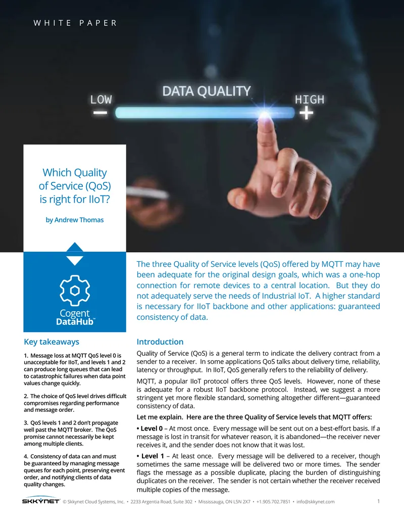 Quality of Service Levels in Industrial IoT