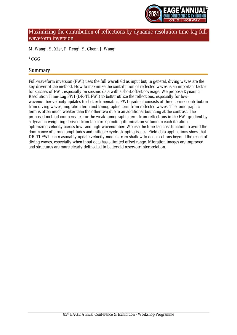 Dynamic Resolution Time-Lag Full-Waveform Inversion Methodology