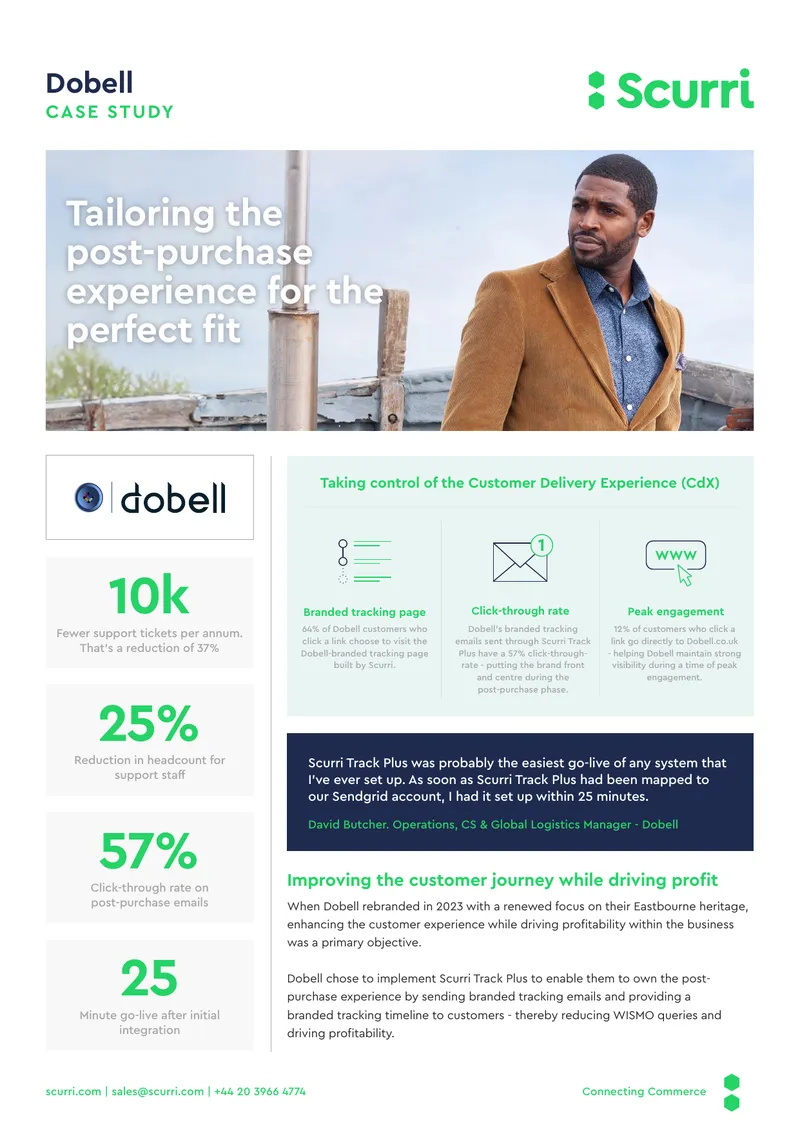 Dobell Case Study on Scurri Track Plus Implementation