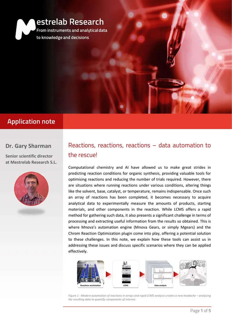 Automation in Reaction Optimization and Data Analysis