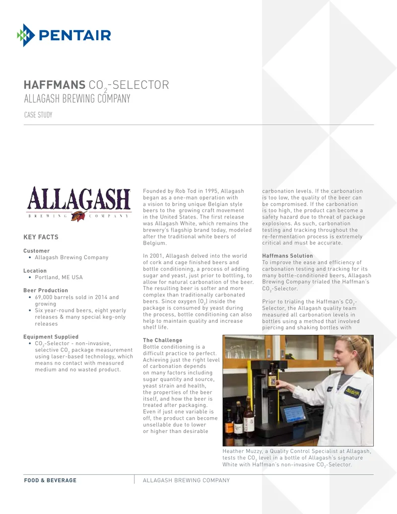 Allagash Brewing Company Carbonation Testing Case Study