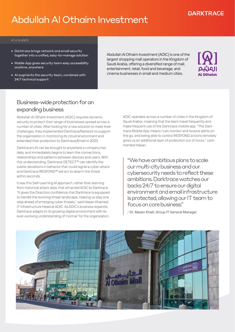 Cybersecurity Implementation at Abdullah Al Othaim Investment