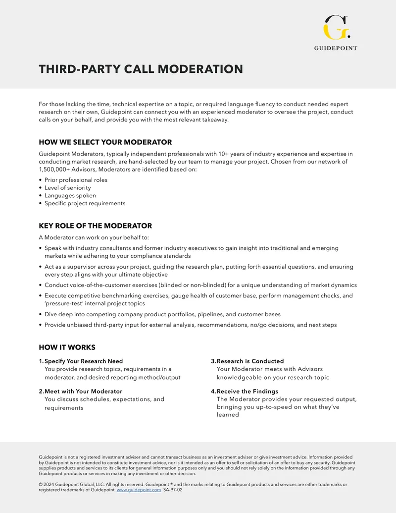 Guidepoint Moderator Selection Process Overview