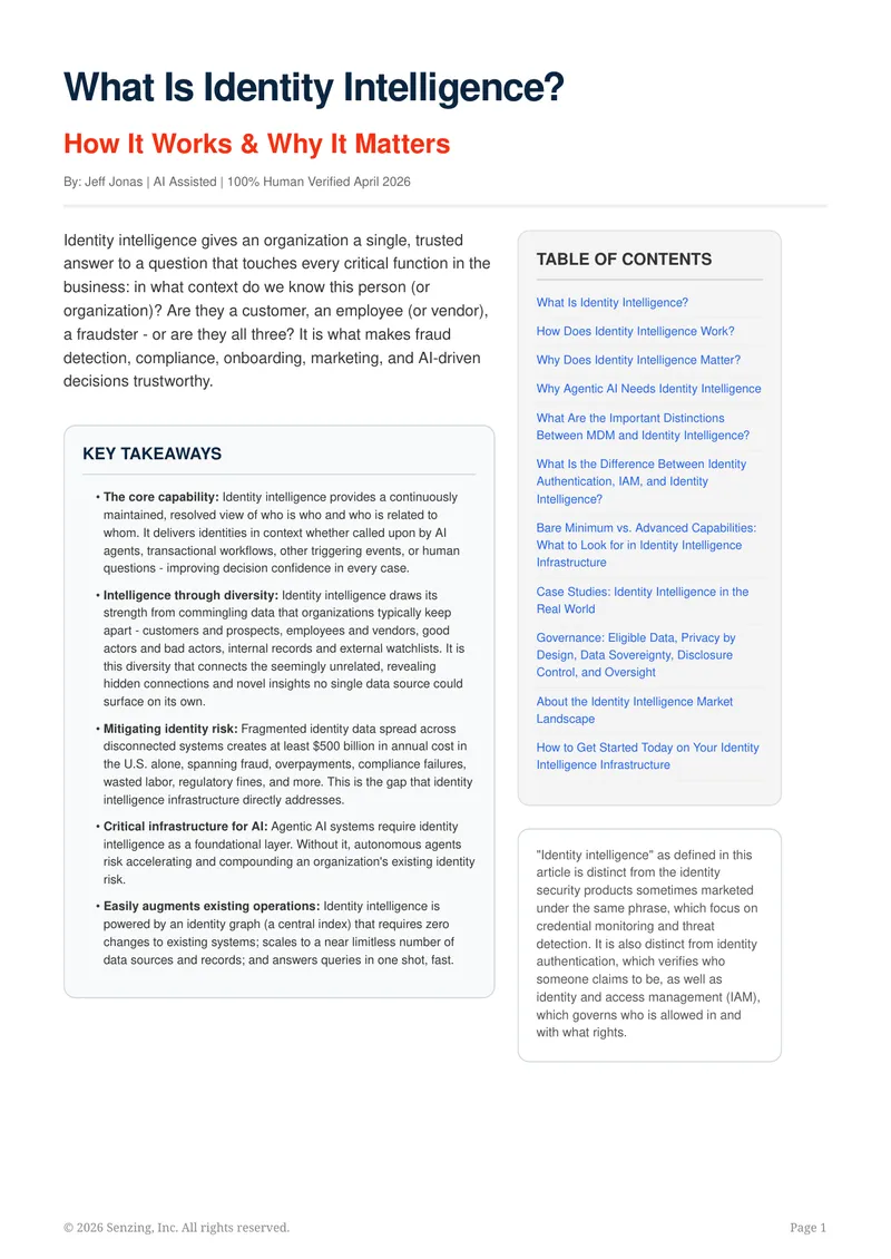 Understanding Identity Intelligence and Its Infrastructure
