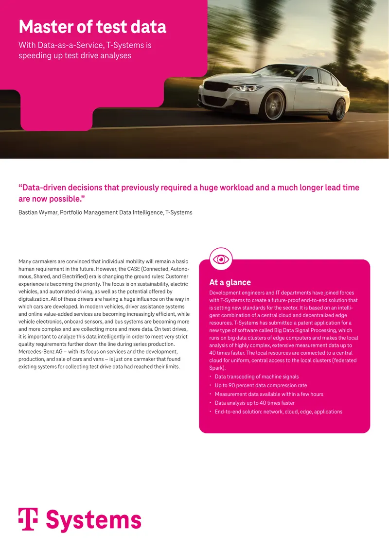 Data-as-a-Service for Test Drive Analyses