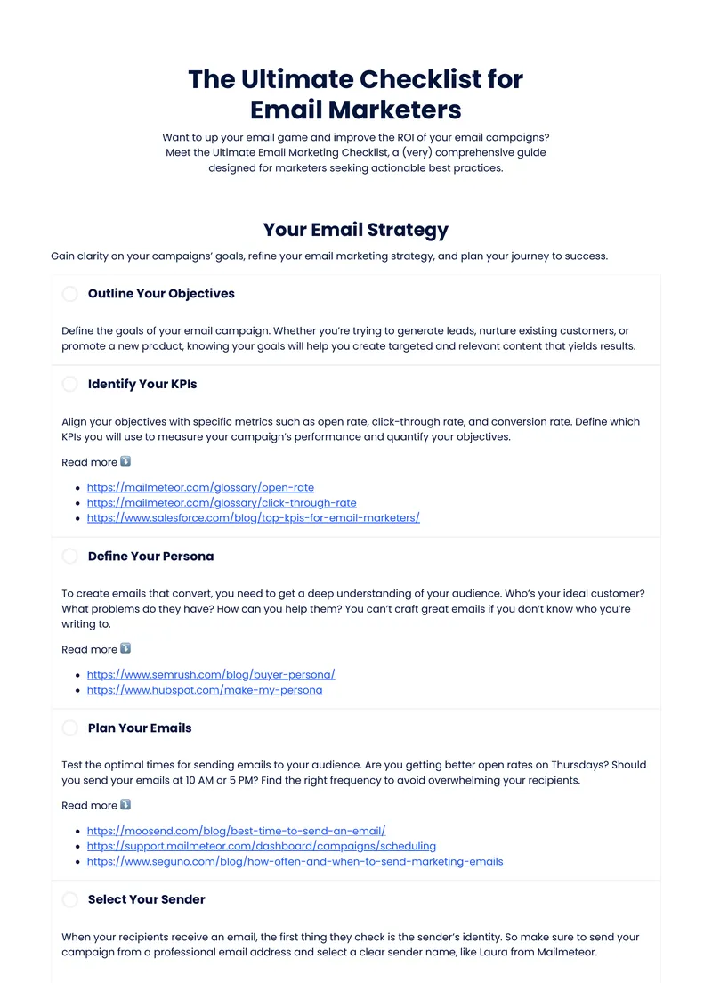 Email Marketing Best Practices Checklist