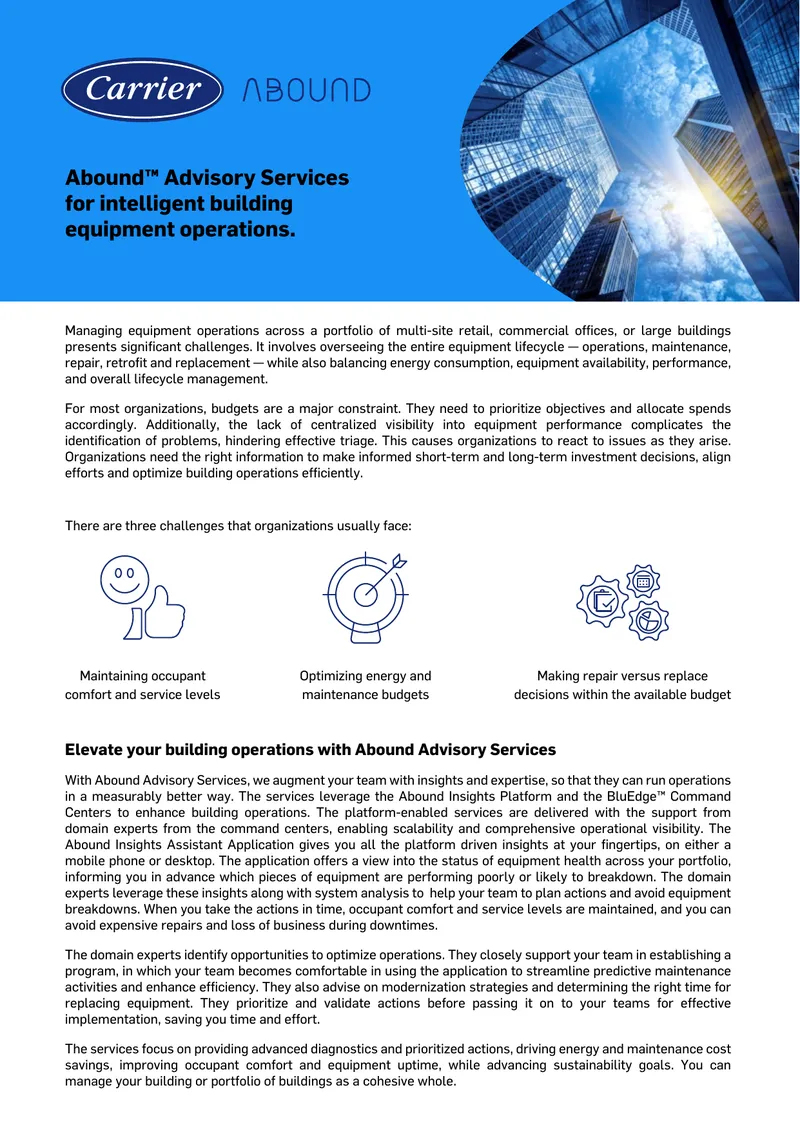 Abound Advisory Services for Building Operations