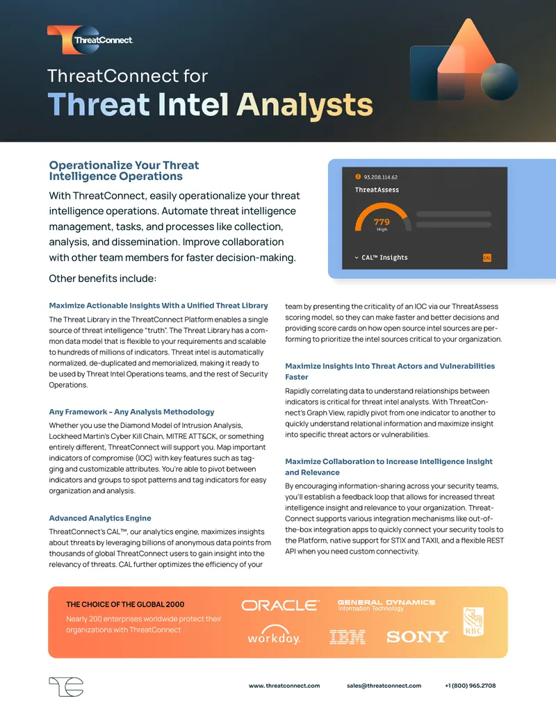 Operationalizing Threat Intelligence with ThreatConnect Platform