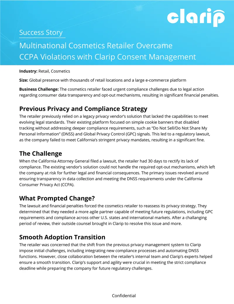Multinational Cosmetics Retailer Compliance Case Study