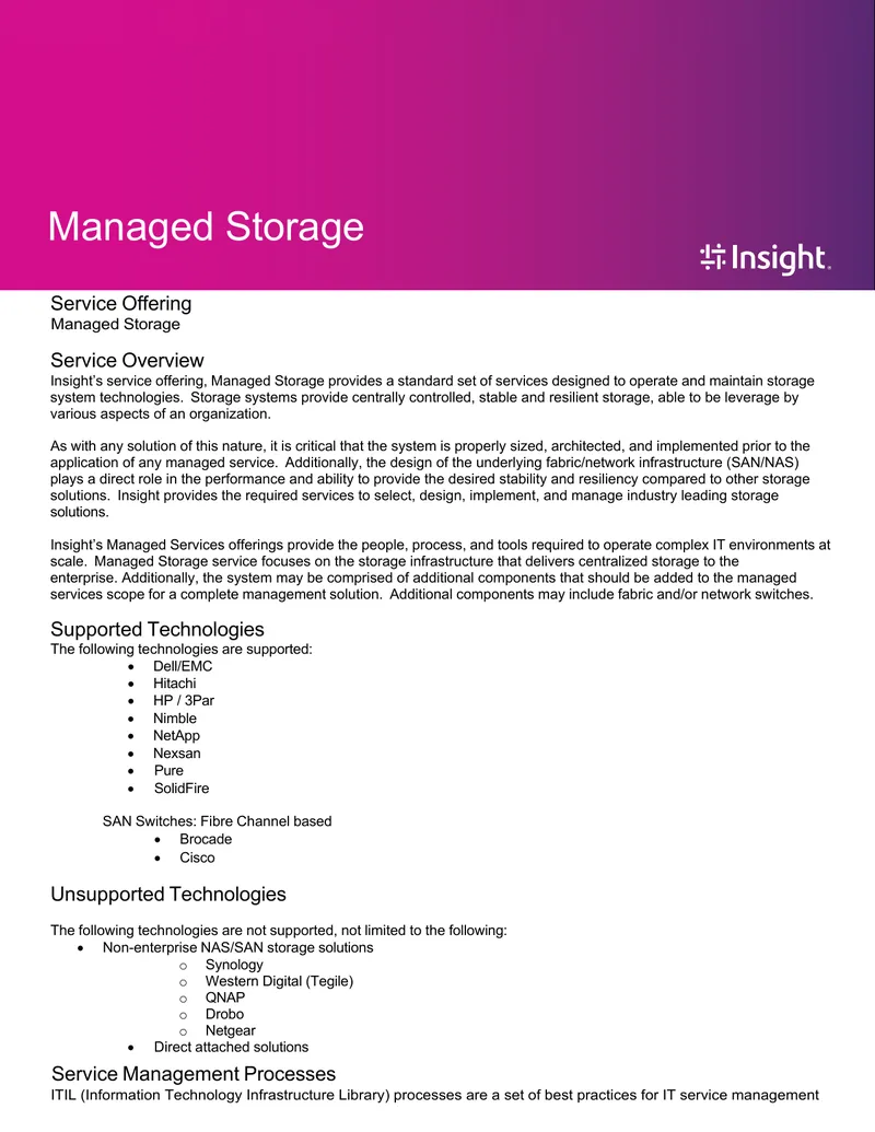 Managed Storage Service Overview