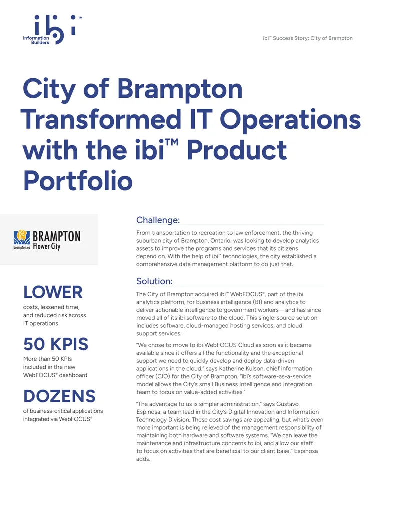 City of Brampton Analytics Implementation Case Study
