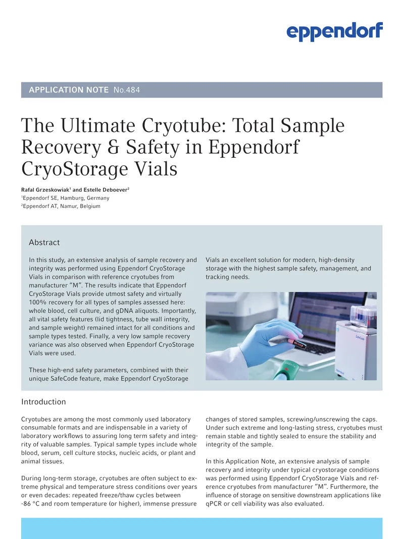 Eppendorf CryoStorage Vials Performance Analysis