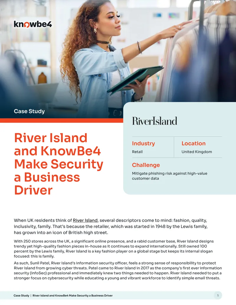 River Island Cybersecurity Awareness Case Study