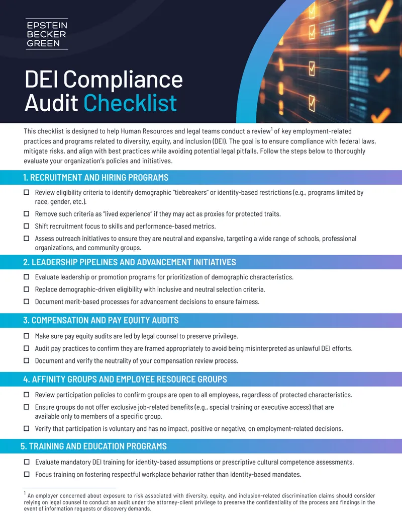DEI Compliance Audit Checklist