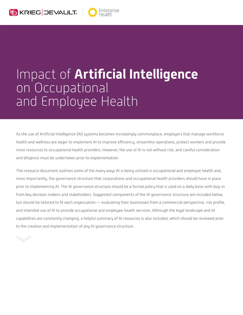 Artificial Intelligence Governance in Occupational Health