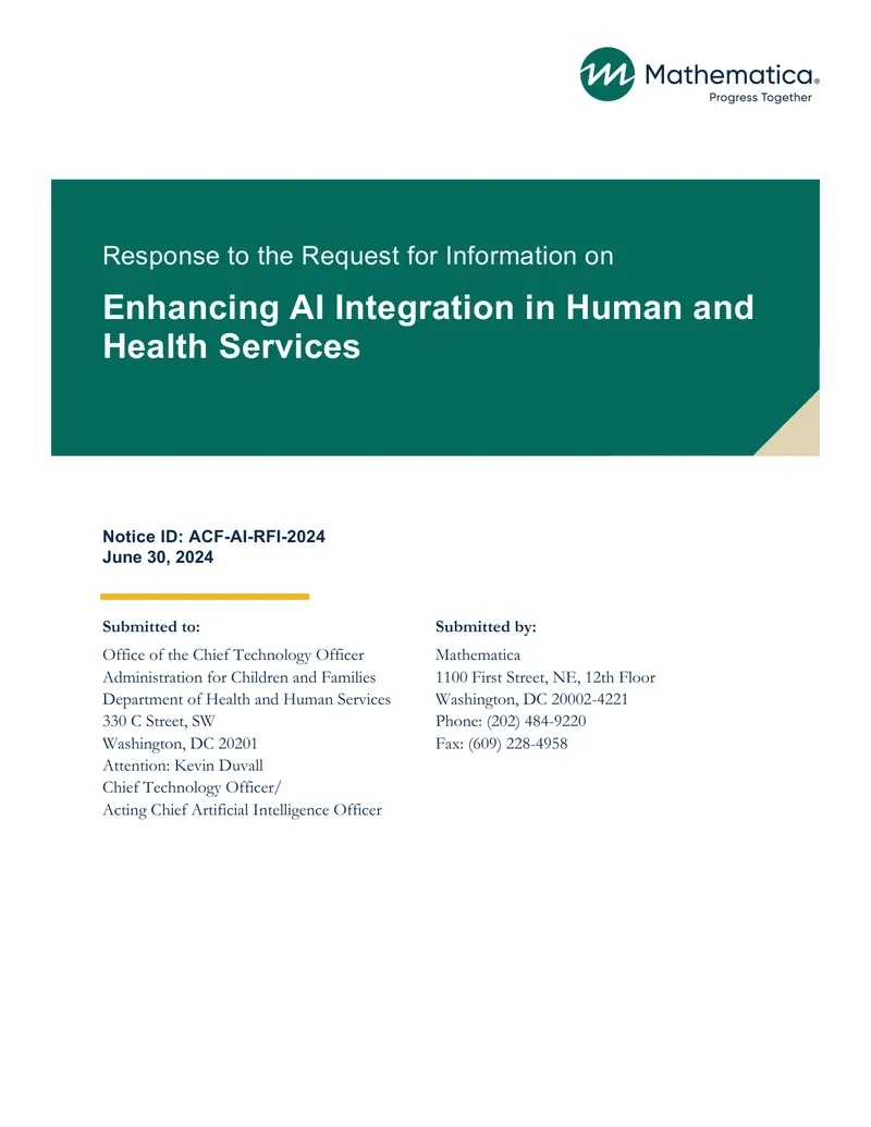 Response to Request for Information on AI Integration