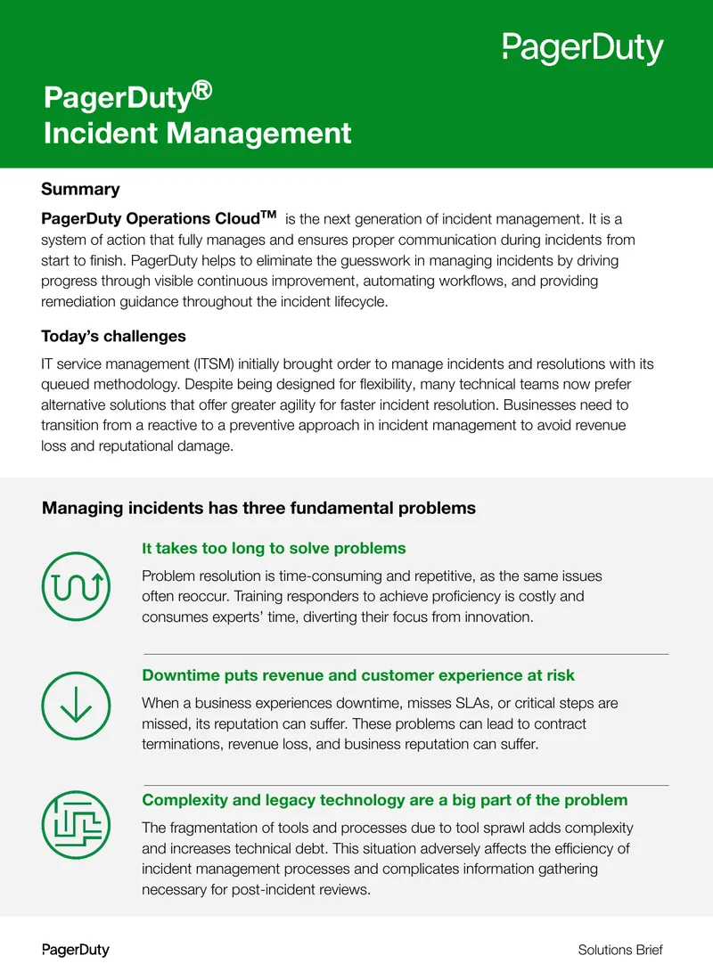 PagerDuty Incident Management Solutions Brief