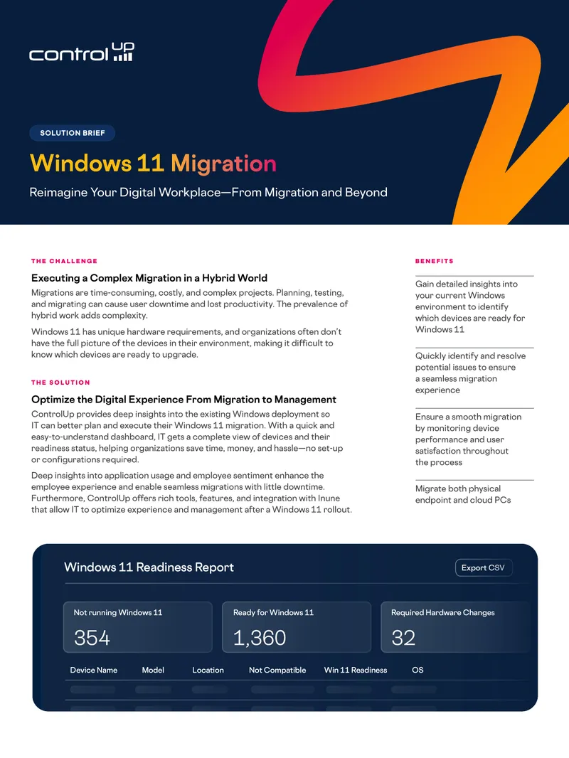 ControlUp Windows 11 Migration Solution Brief