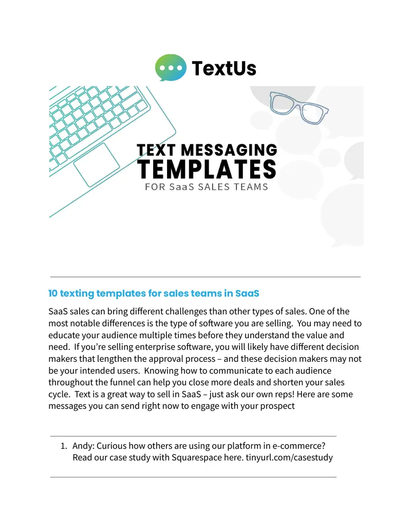 Texting Templates for SaaS Sales Teams