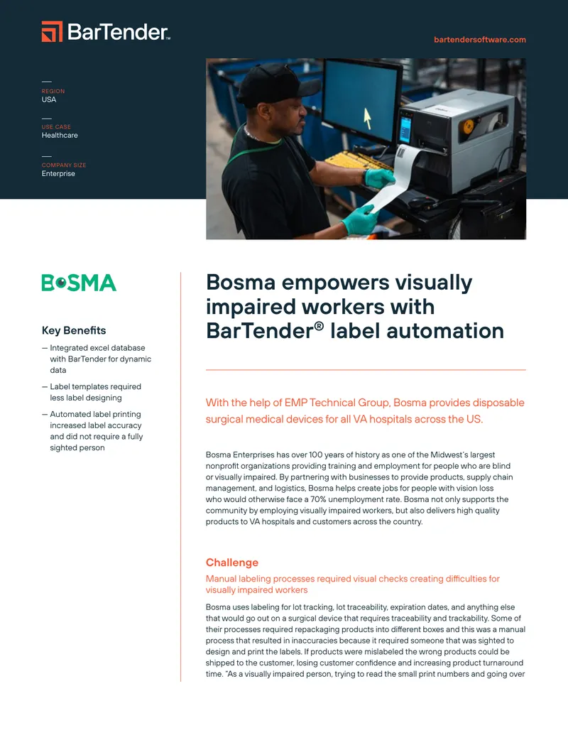 Label Automation Solution for Visually Impaired Workers