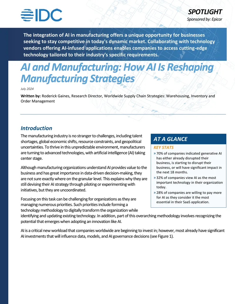 AI and Manufacturing Strategies Transformation