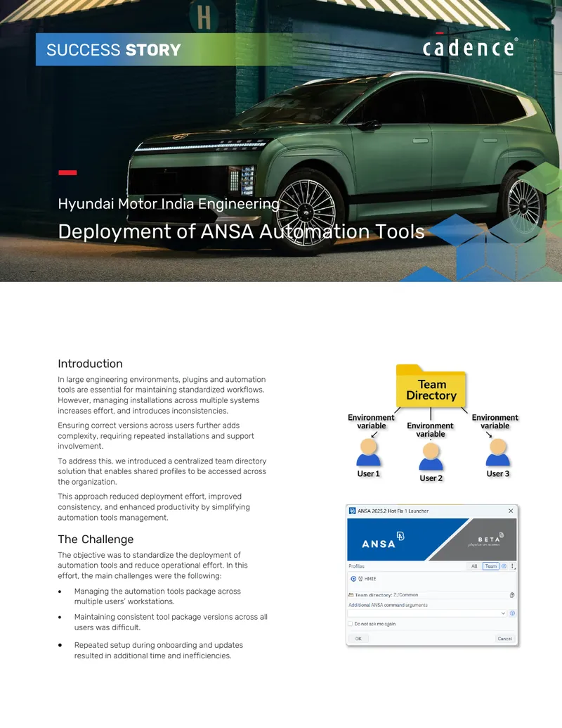 Deployment of ANSA Automation Tools at Hyundai Motor India