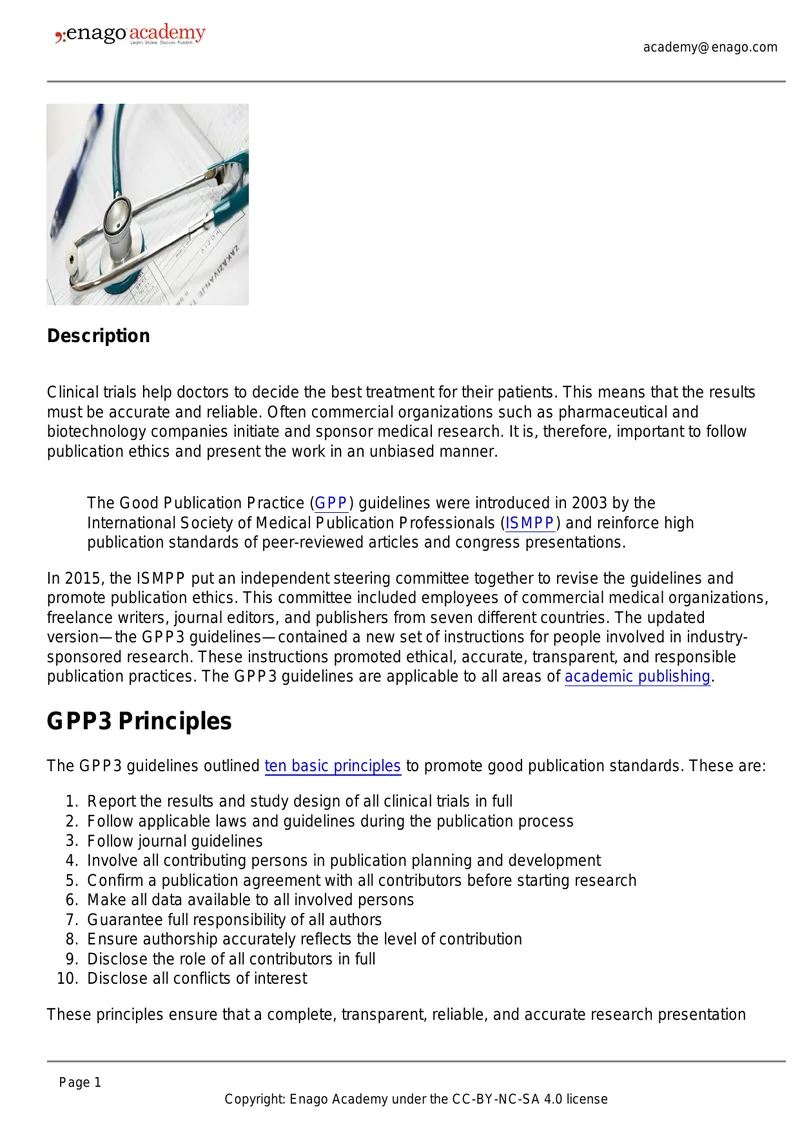 Good Publication Practice Guidelines Overview