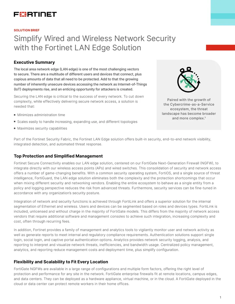 Fortinet LAN Edge Solution Security Brief