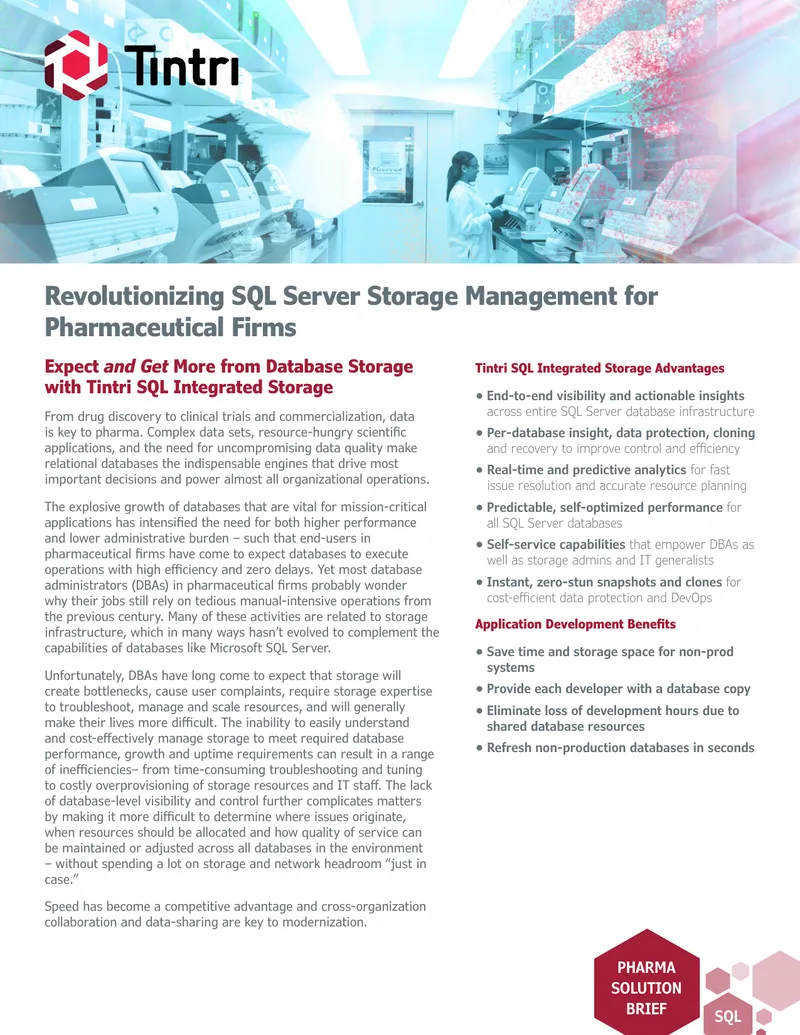Optimizing SQL Server Storage Management for Pharma